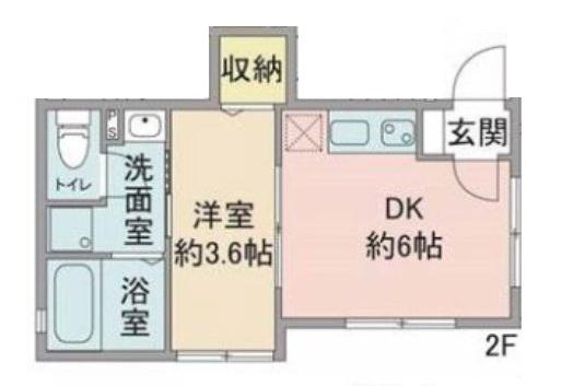 チェコリーヌ(1DK/2階)の間取り写真