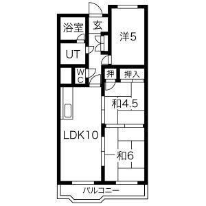 第2丸源ビル(3LDK/4階)の間取り写真