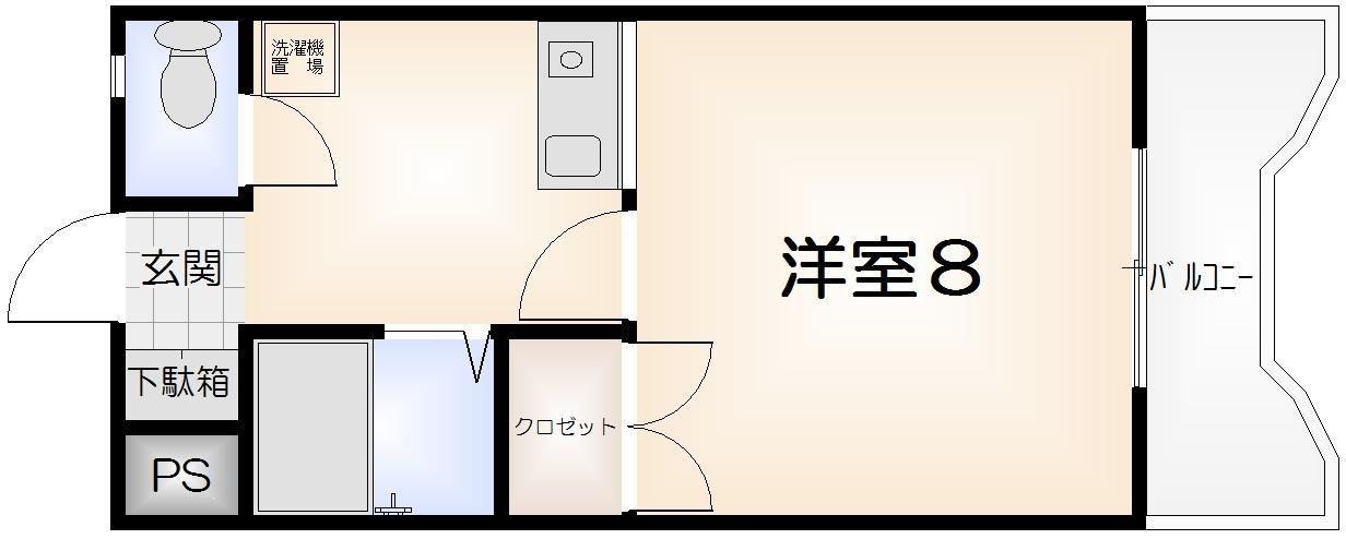 ヴィゴラス壱番館(1K/7階)の間取り写真