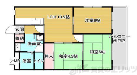 メルシー茨木鮎川(3LDK/2階)の間取り写真