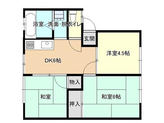 アーク潤(3DK/2階)の間取り写真