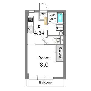 VILLA MADOKA(1K/2階)の間取り写真