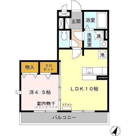パークリバー(1LDK/2階)の間取り写真