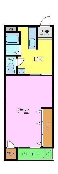 山本ハイツ(1DK/3階)の間取り写真