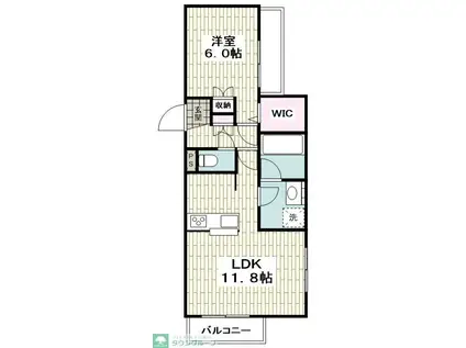 HEBEL FLAT 大和(1LDK/2階)の間取り写真