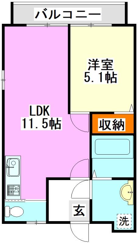 モアメゾン(1LDK/1階)の間取り写真