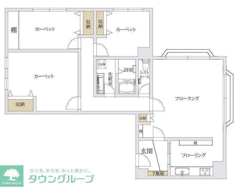 音羽ハウス(3LDK/6階)の間取り写真