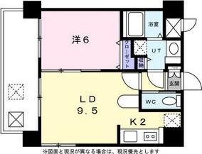 レインボータウン24(1LDK/9階)の間取り写真