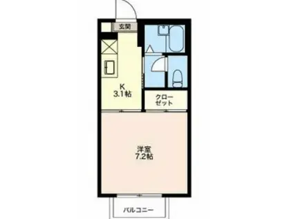 サンシャイン浜岡A(1K/2階)の間取り写真