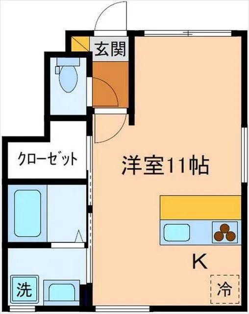 ANDREWI(ワンルーム/1階)の間取り写真