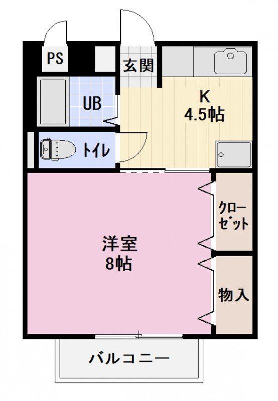 SURPLUSONEMARUI(1K/2階)の間取り写真