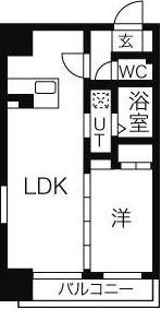 RHAM円山(1LDK/3階)の間取り写真