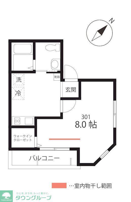 QUIET CRAB HOUSE MIX生麦(1K/3階)の間取り写真