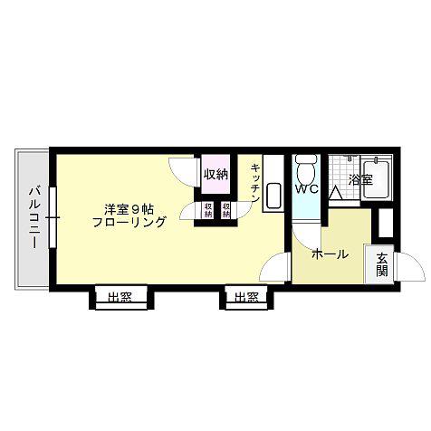 OKビル(ワンルーム/3階)の間取り写真