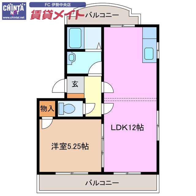船江第2ロイヤルマンション(1LDK/2階)の間取り写真