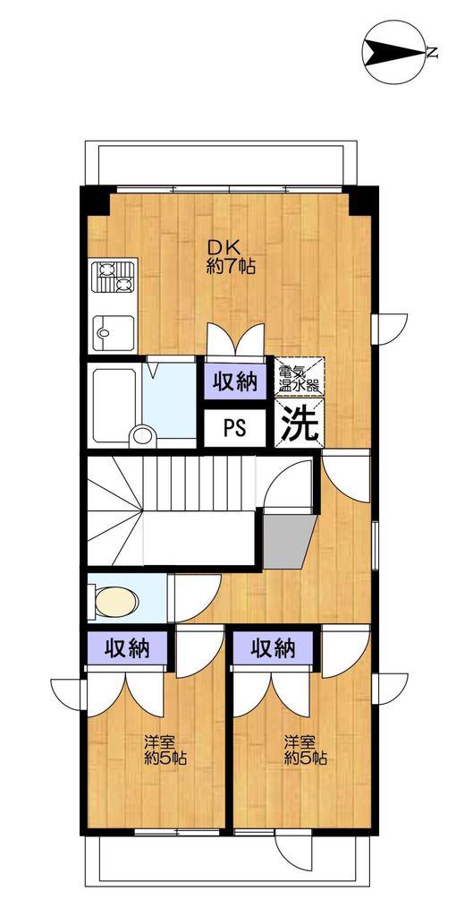 マルサハイム(2DK/3階)の間取り写真