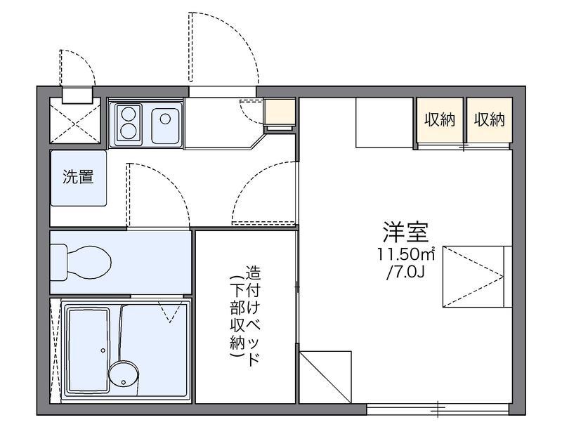 レオパレスアローハイム(1K/2階)の間取り写真