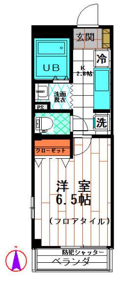バディ千川(1K/1階)の間取り写真