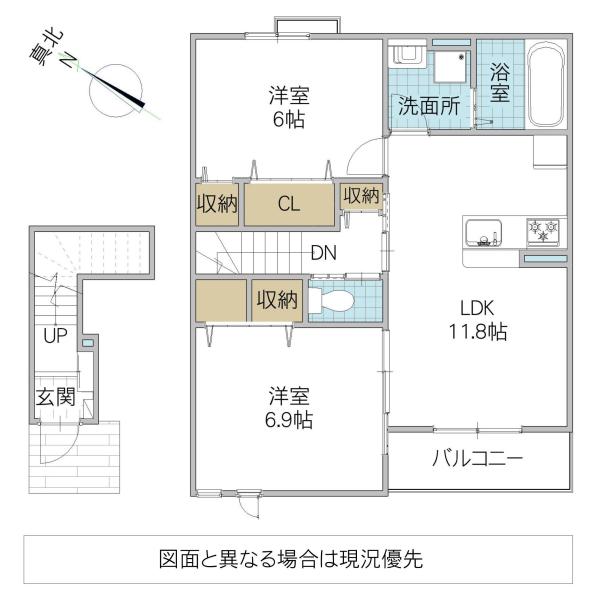 パレスKAZU(2LDK/2階)の間取り写真