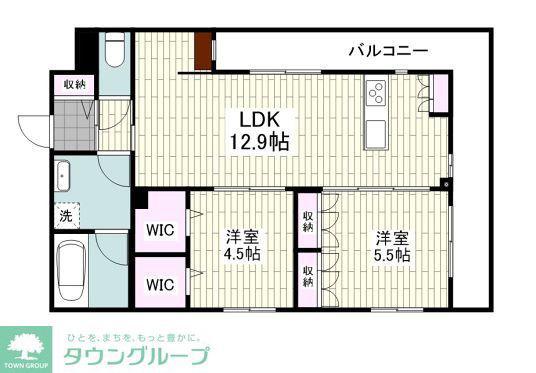 CITRUS RESIDENS 東棟(2LDK/3階)の間取り写真