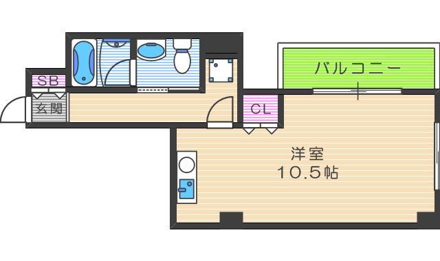 パラード天王寺(ワンルーム/8階)の間取り写真