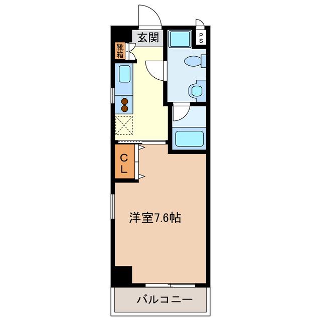 エイムオーエス島崎町マンション(1K/4階)の間取り写真