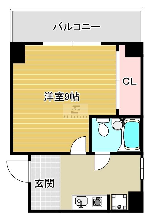 カーサ・イイノ(1K/3階)の間取り写真