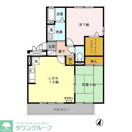 ゴールドパストラル(2LDK/3階)の間取り写真