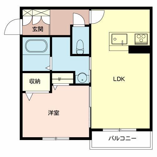 カーサリープ(1LDK/2階)の間取り写真
