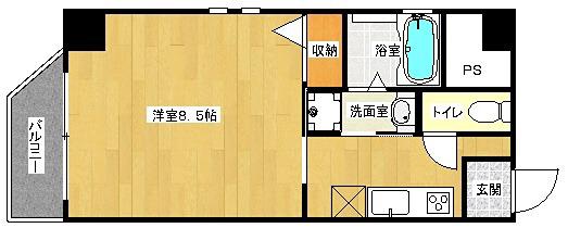 リヴェール小路(1K/7階)の間取り写真