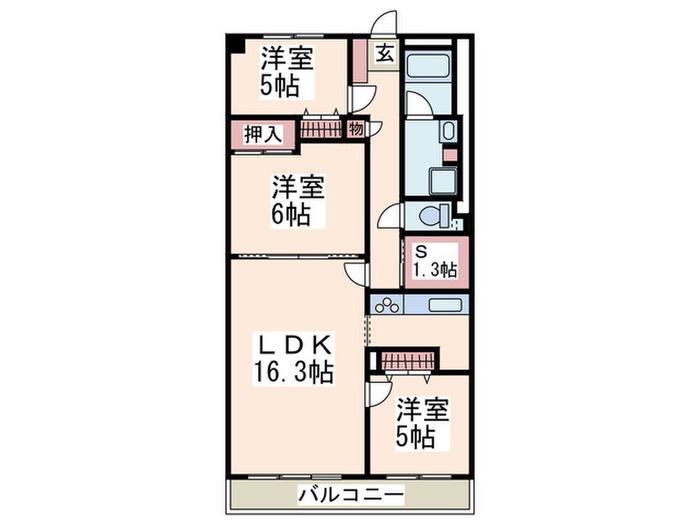 カロディカーサ藤が丘(3SLDK/4階)の間取り写真