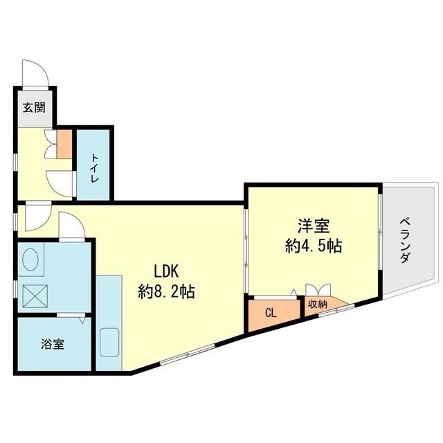 エスベランサ(1LDK/1階)の間取り写真