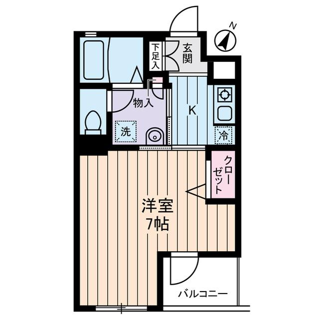 ノーザンハウス(1K/1階)の間取り写真