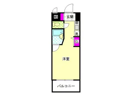 ルネスロワール天神サウス(ワンルーム/6階)の間取り写真
