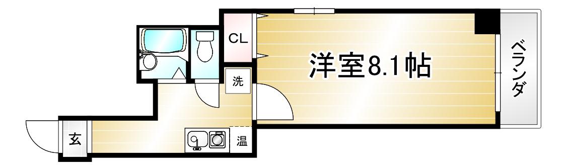 ぽえむ西陣館(1K/4階)の間取り写真