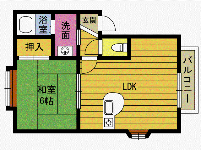 パークサイドテラス(1LDK/1階)の間取り写真
