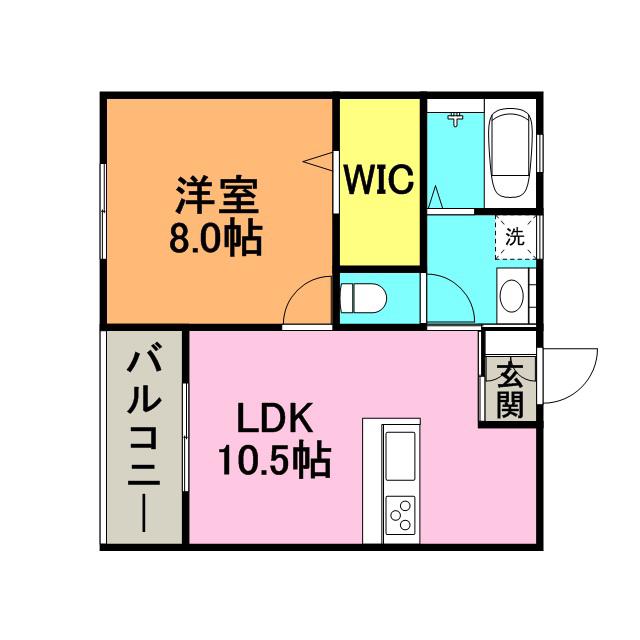ハウス櫛原(1LDK/1階)の間取り写真