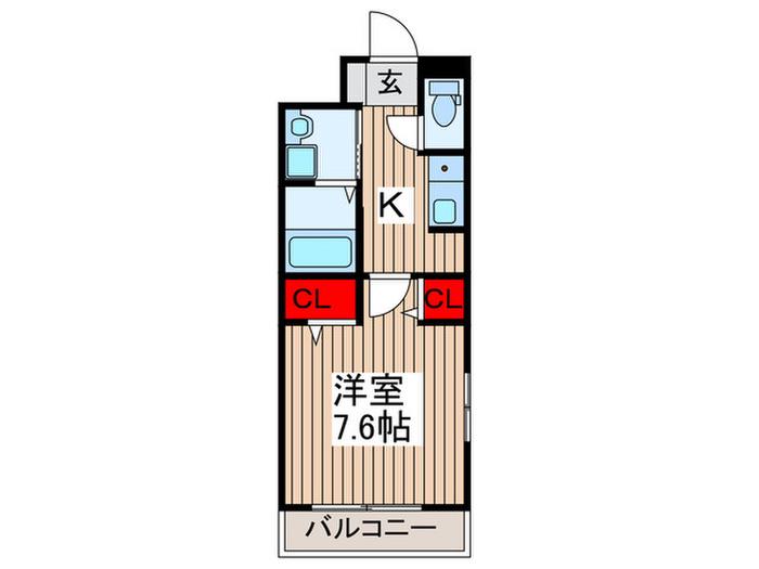 パークグレイス上尾(1K/2階)の間取り写真