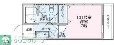 サンライト立石(1K/1階)の間取り写真
