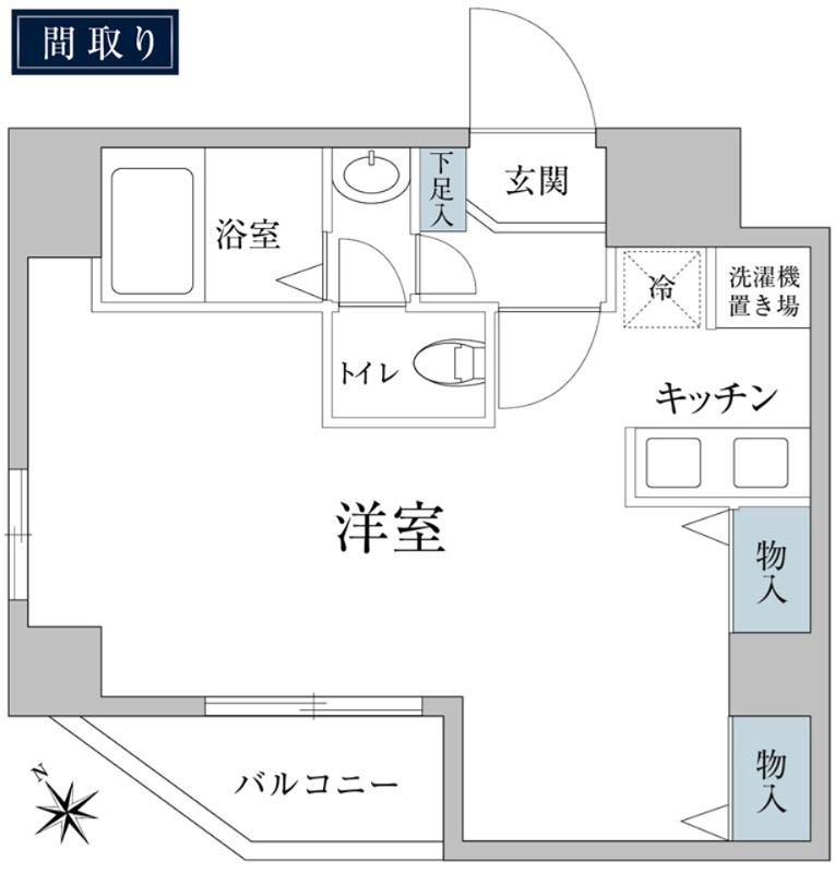 DREAMIA上野御徒町(ワンルーム/6階)の間取り写真