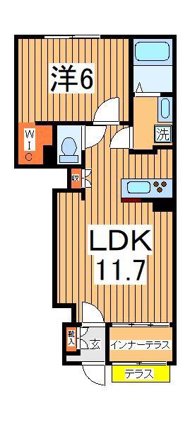 グリーンビレッジⅦ(1LDK/1階)の間取り写真