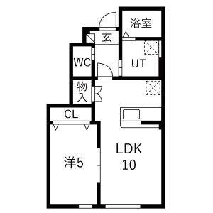 LOU LOU A(1LDK/1階)の間取り写真