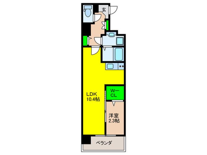 D.CLAREST MELDIA早良街道(1LDK/6階)の間取り写真