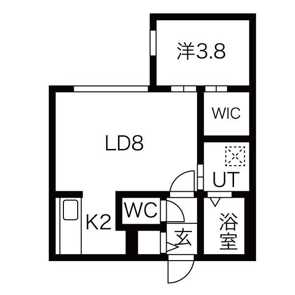 HILLS SAPPORO II(1LDK/2階)の間取り写真