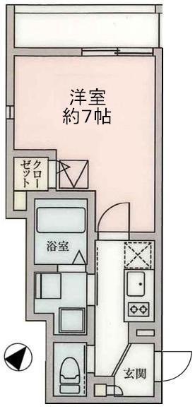 UNISON神宮前(1K/1階)の間取り写真