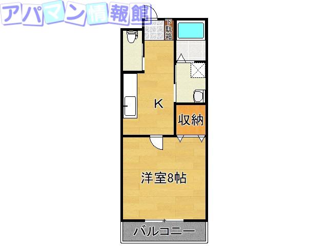 ウェルストーン(1K/1階)の間取り写真