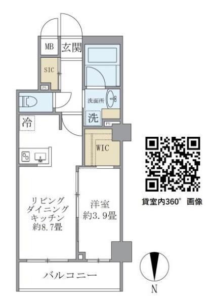 SOLAST SQUARE綾瀬(1LDK/4階)の間取り写真