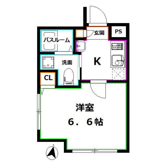 コート関町北(1K/1階)の間取り写真