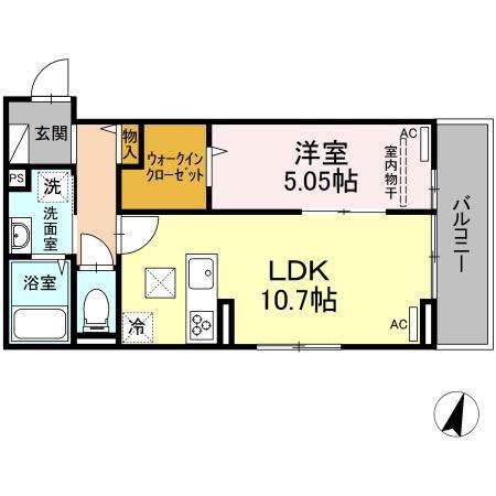 ローリエ(1LDK/1階)の間取り写真
