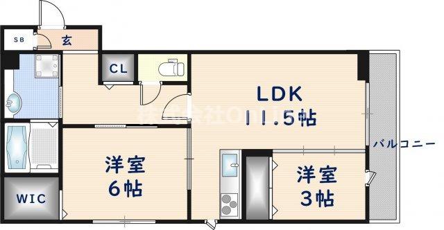 ラフィーネクローバー(2LDK/1階)の間取り写真